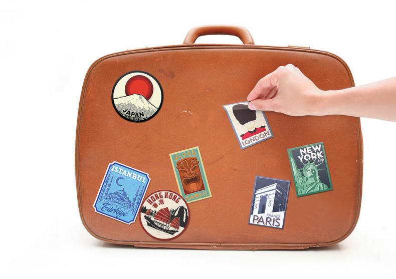 Autocolante calatorie -- Bagaje personalizate, efect vintage image
